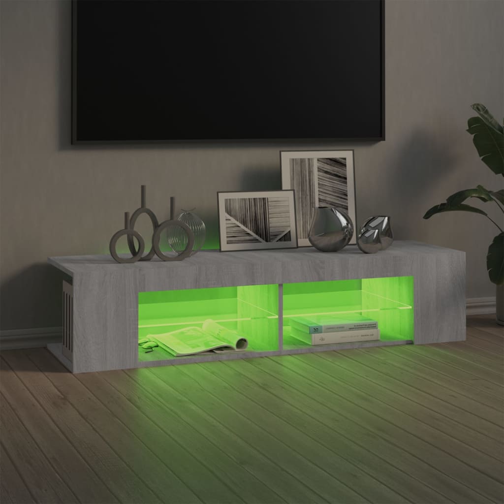 Meuble TV avec lumières LED sonoma gris 135x39x30 cm - XIOS