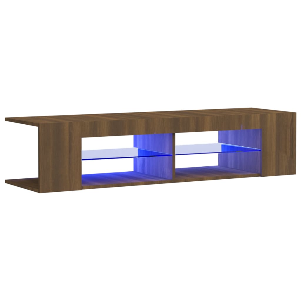Meuble TV avec lumières LED chêne marron 135x39x30 cm - XIOS