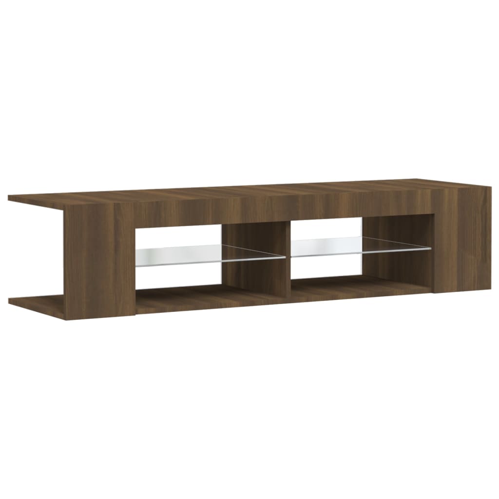 Meuble TV avec lumières LED chêne marron 135x39x30 cm - XIOS