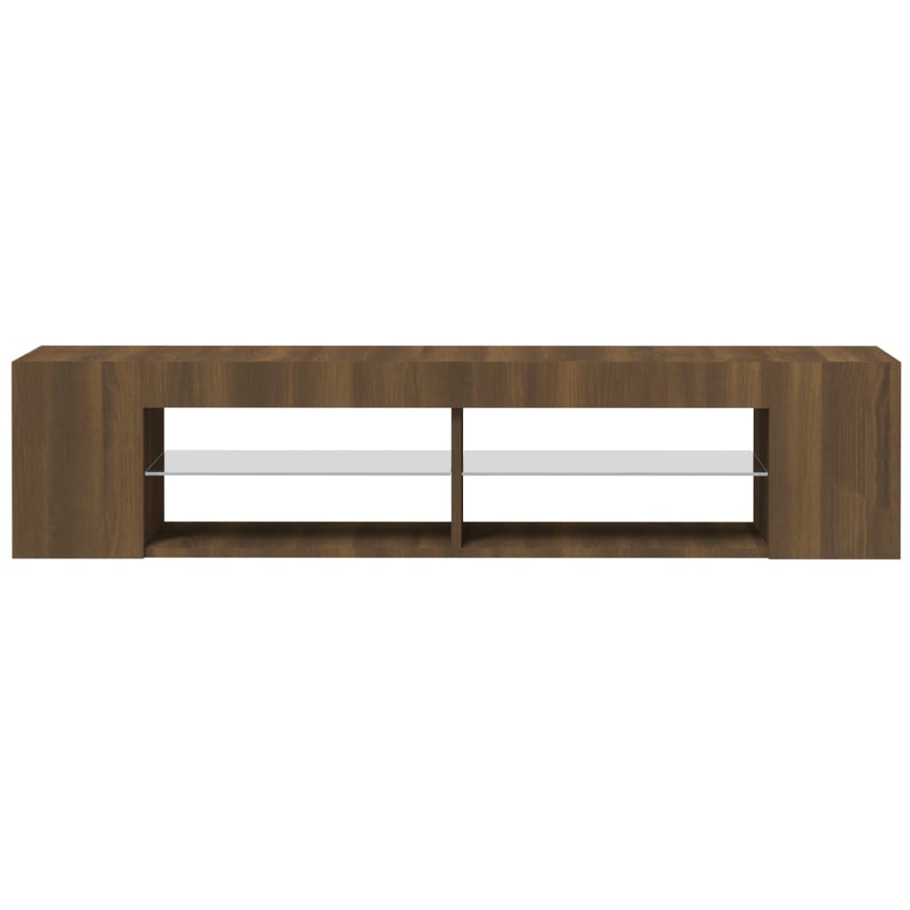 Meuble TV avec lumières LED chêne marron 135x39x30 cm - XIOS