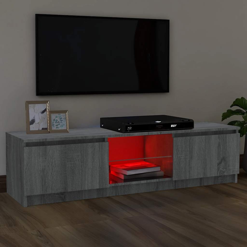 Meuble TV avec lumières LED sonoma gris 120x30x36 cm - XIOS