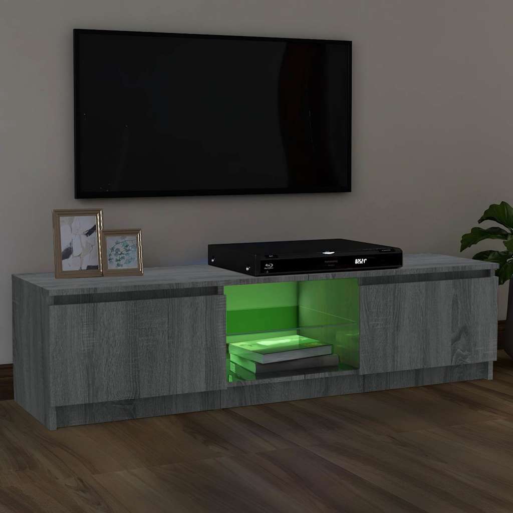 Meuble TV avec lumières LED sonoma gris 120x30x36 cm - XIOS