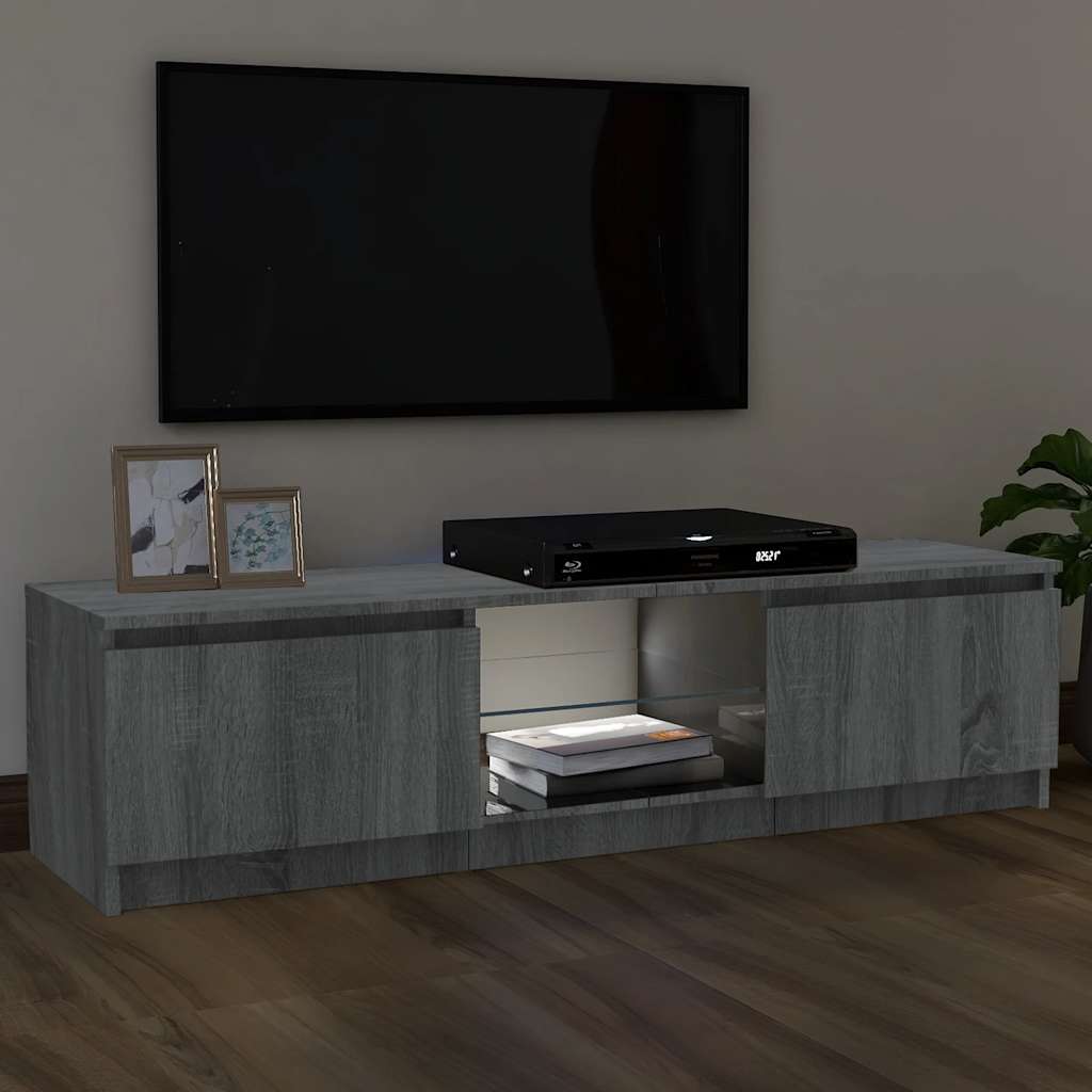 Meuble TV avec lumières LED sonoma gris 120x30x36 cm - XIOS