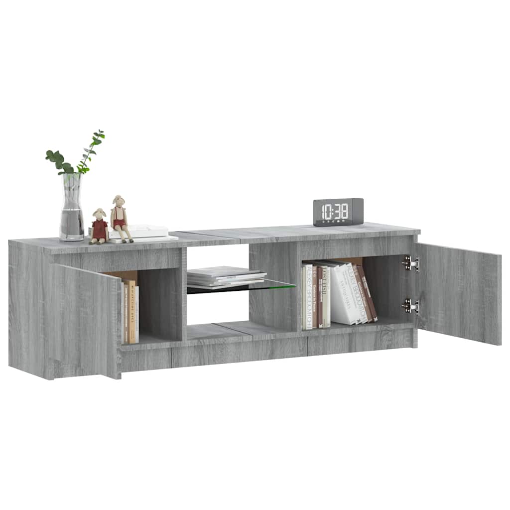 Meuble TV avec lumières LED sonoma gris 120x30x36 cm - XIOS