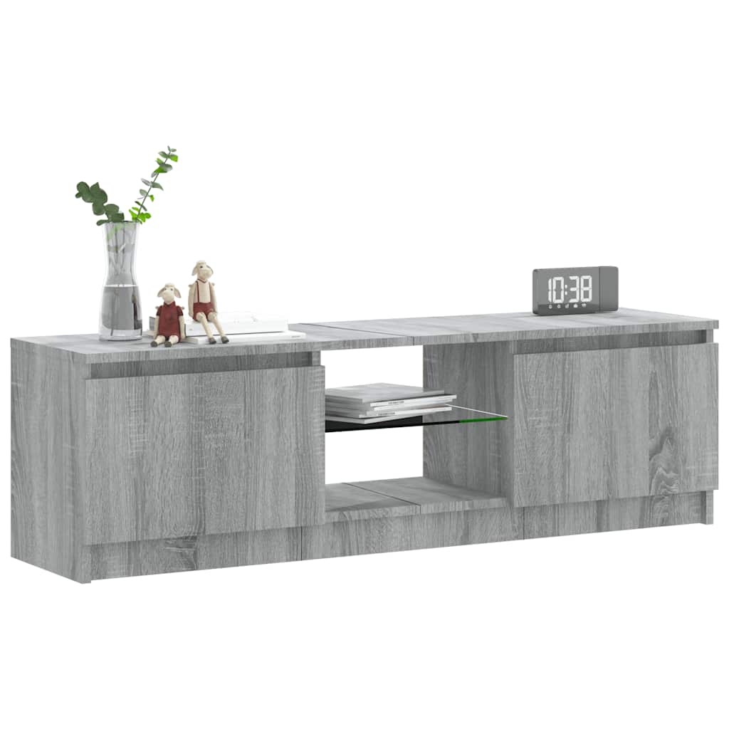 Meuble TV avec lumières LED sonoma gris 120x30x36 cm - XIOS