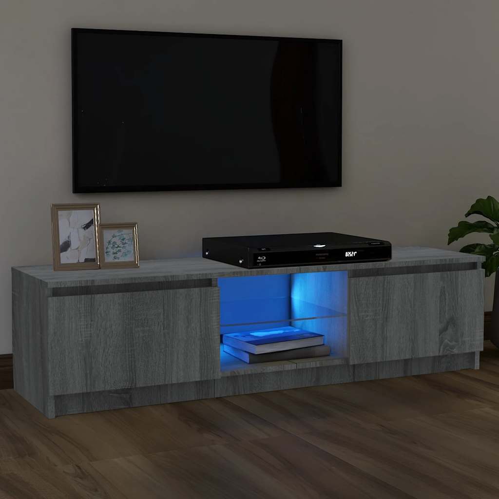 Meuble TV avec lumières LED sonoma gris 120x30x36 cm - XIOS