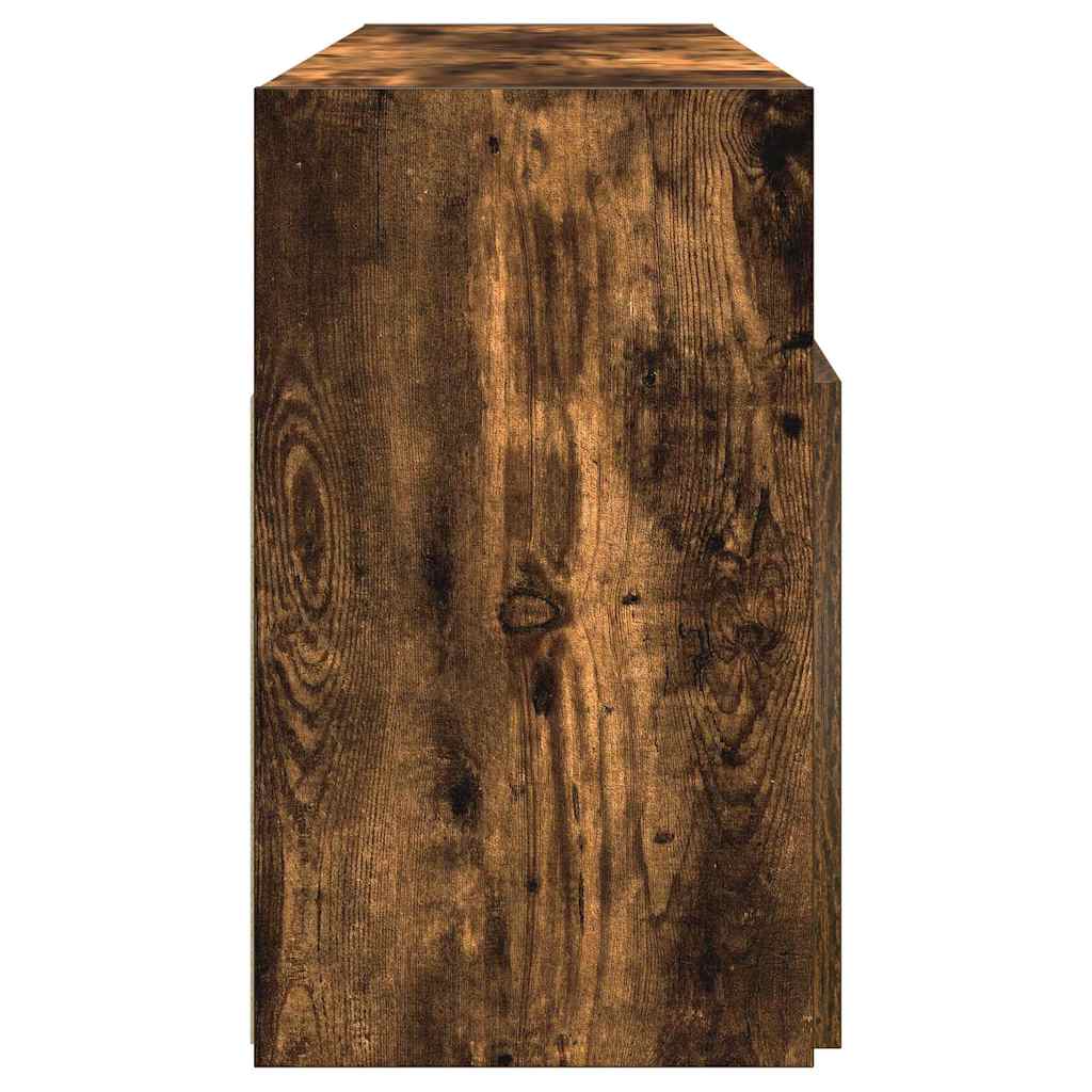 Meuble TV avec lumières LED Chêne fumé 120x30x50 cm - XIOS