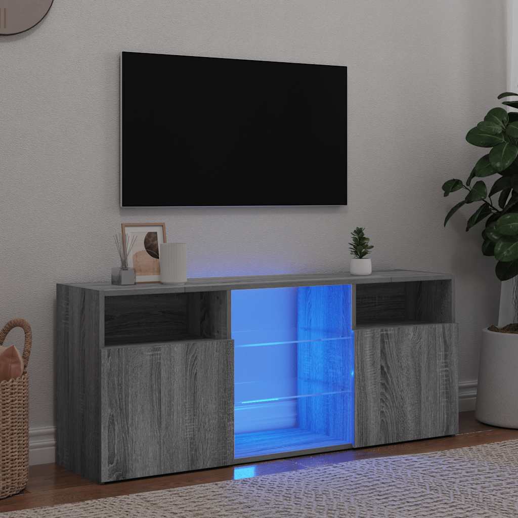 Meuble TV avec lumières LED Sonoma gris 120x30x50 cm - XIOS