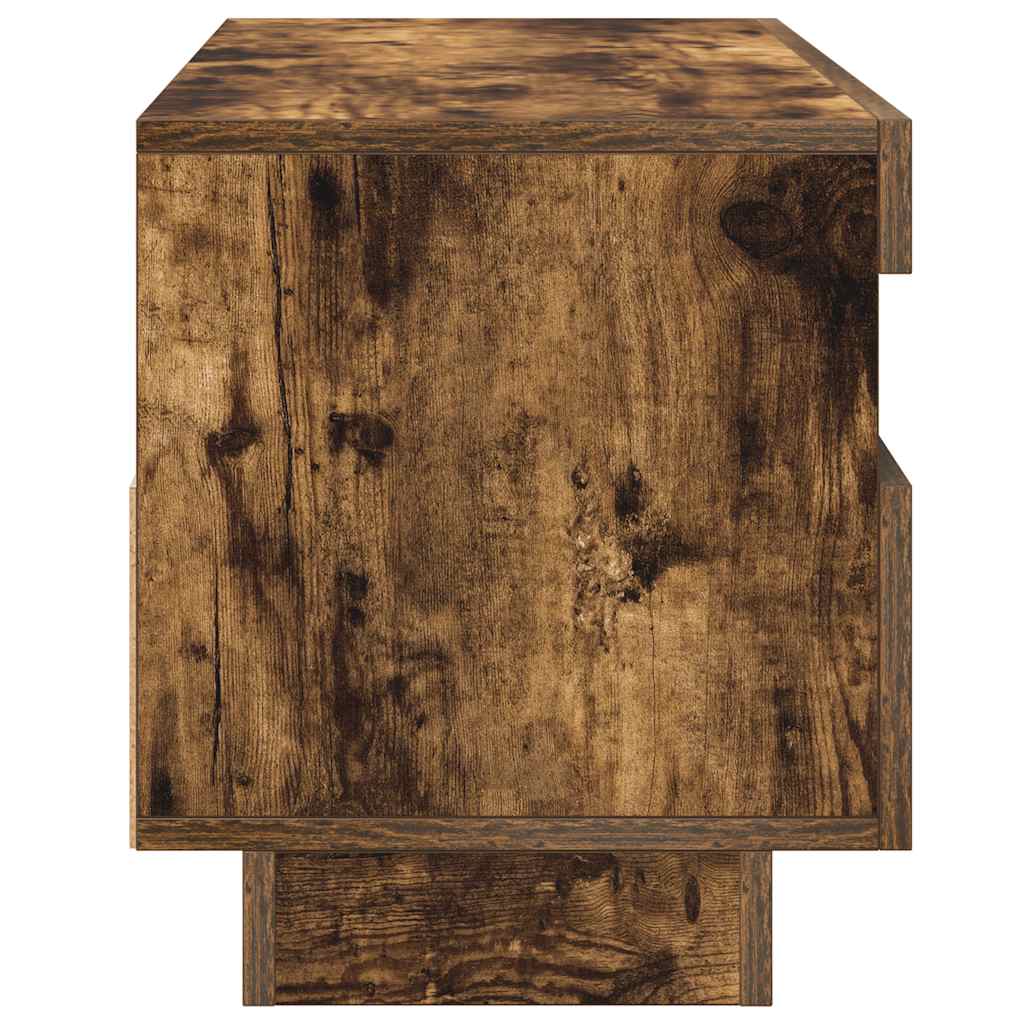 Meuble TV avec lumières LED chêne fumé 100x35x40 cm - XIOS