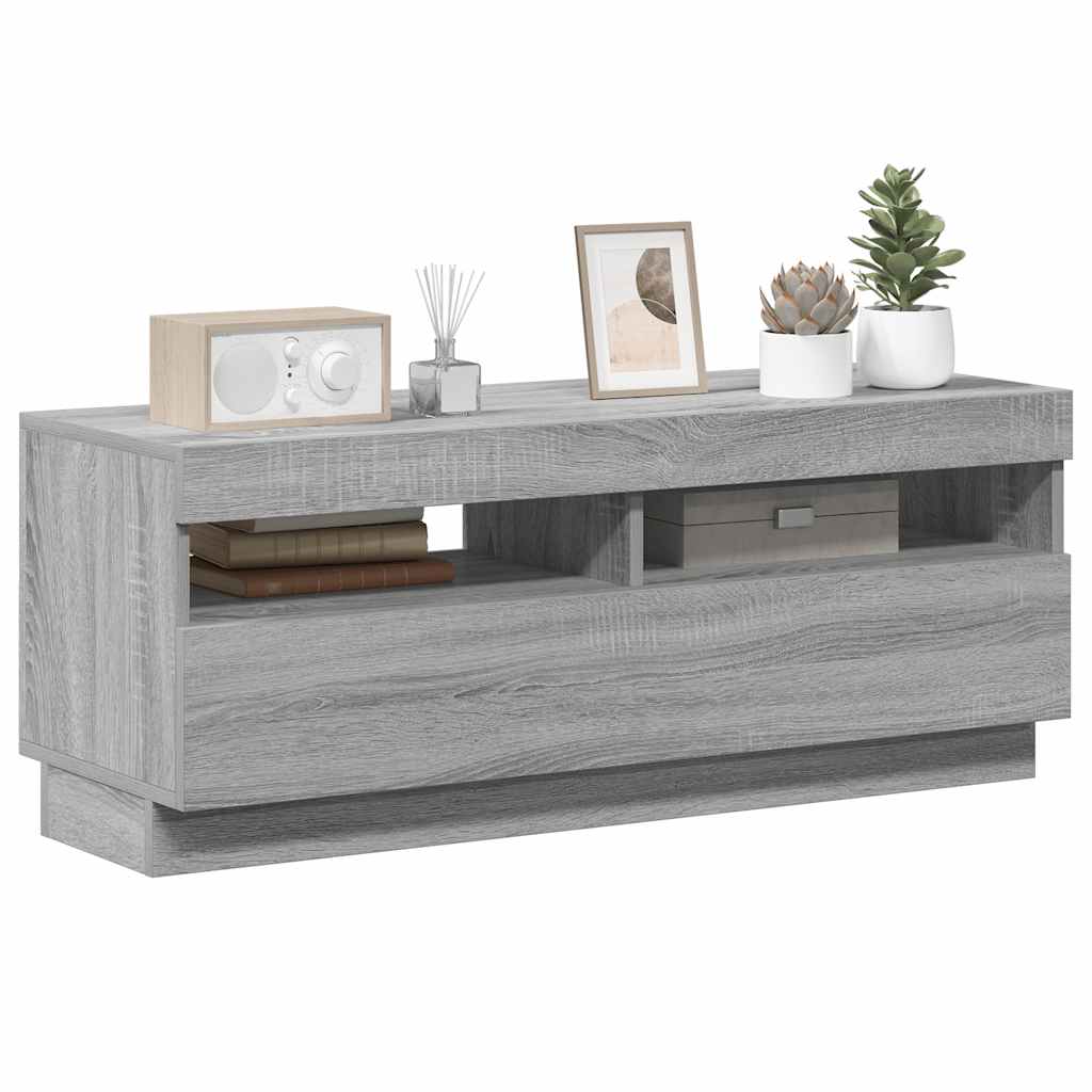Meuble TV avec lumières LED sonoma gris 100x35x40 cm