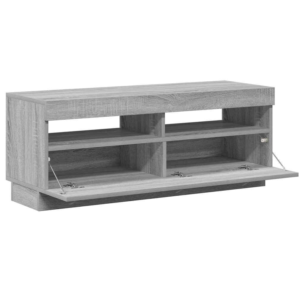 Meuble TV avec lumières LED sonoma gris 100x35x40 cm