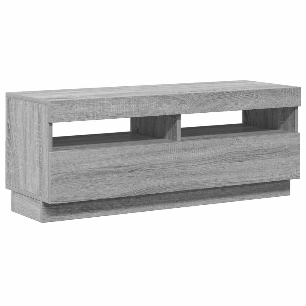 Meuble TV avec lumières LED sonoma gris 100x35x40 cm