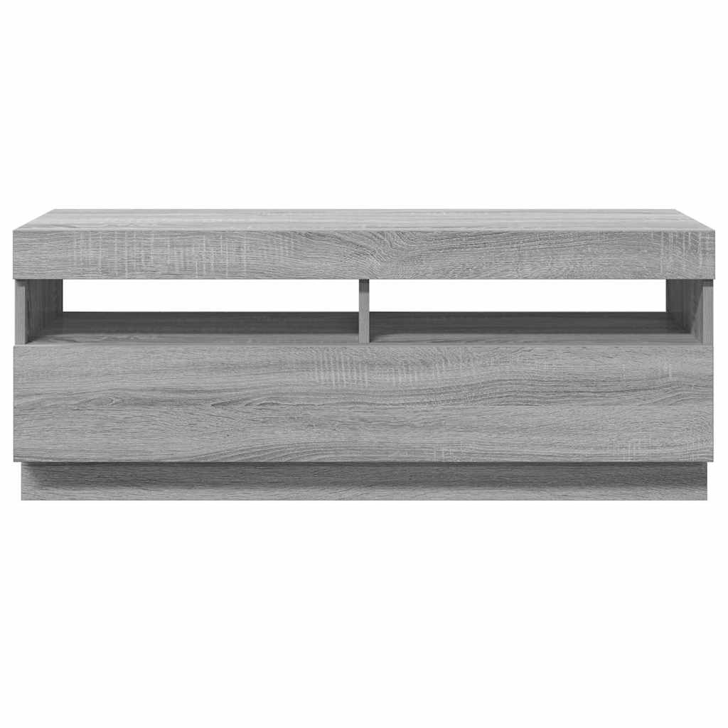 Meuble TV avec lumières LED sonoma gris 100x35x40 cm