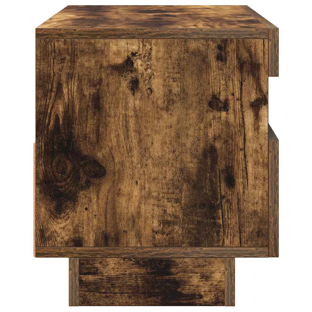 Meuble TV avec lumières LED chêne fumé 80x35x40 cm - XIOS