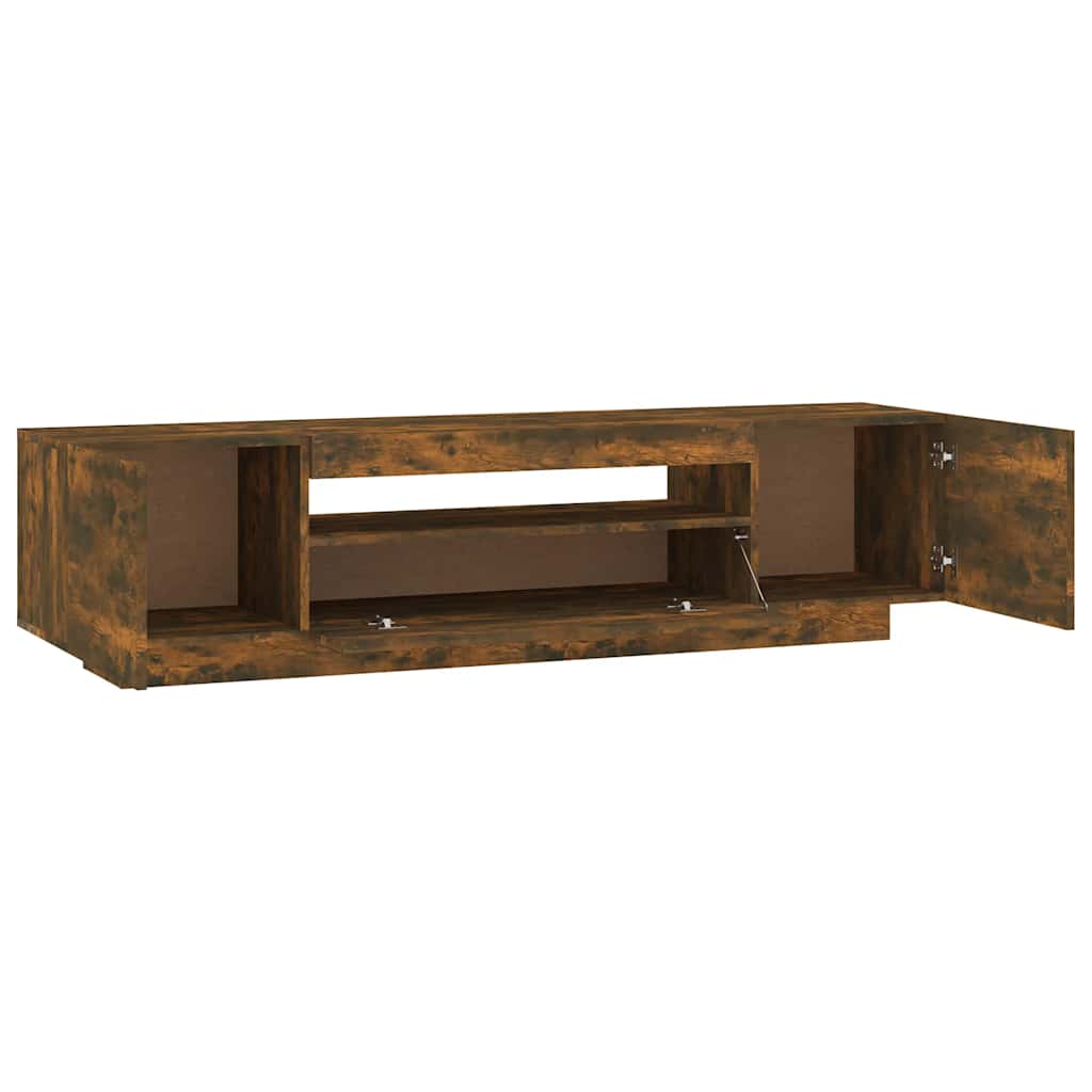 Meuble TV avec lumières LED Chêne fumé 160x35x40 cm - XIOS