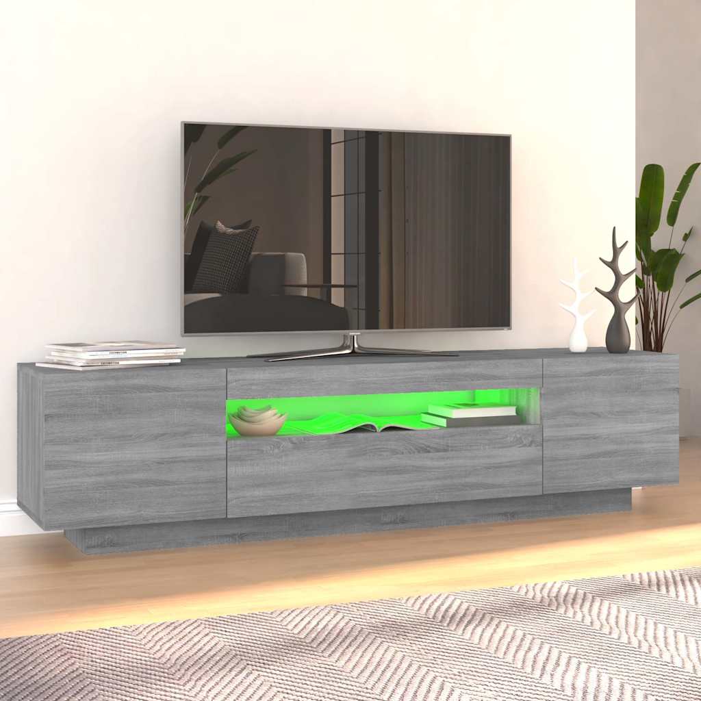Meuble TV avec lumières LED Sonoma gris 160x35x40 cm - XIOS