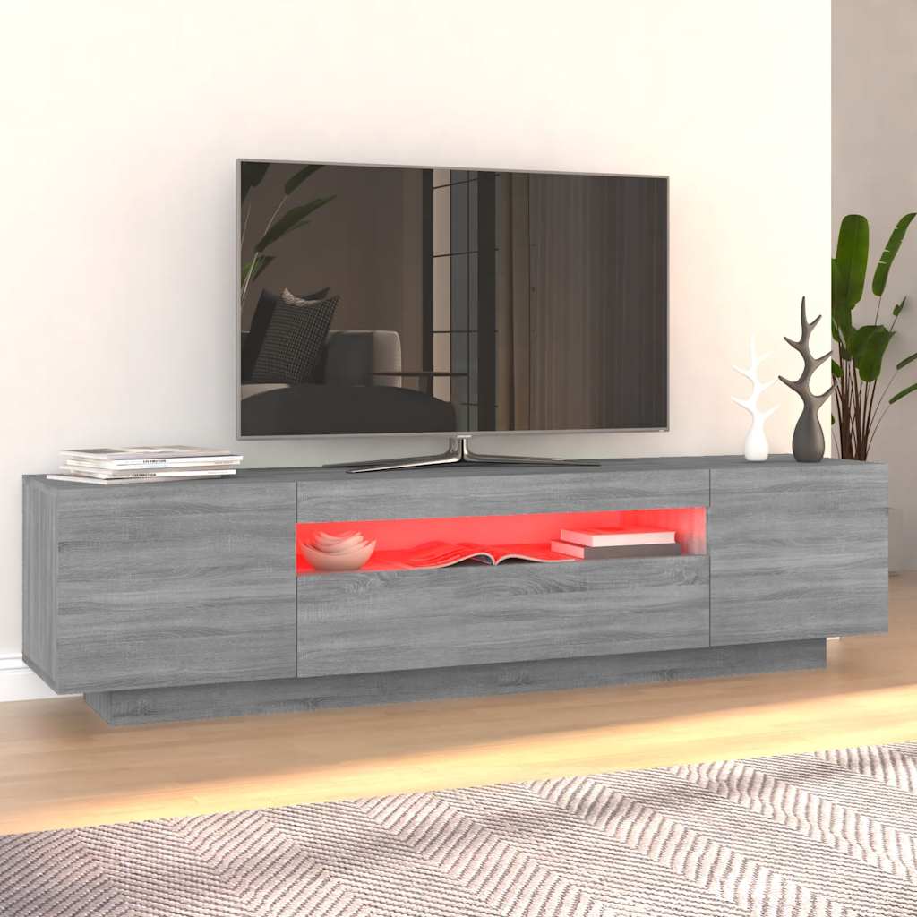 Meuble TV avec lumières LED Sonoma gris 160x35x40 cm - XIOS