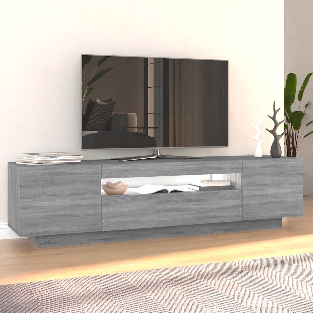 Meuble TV avec lumières LED Sonoma gris 160x35x40 cm - XIOS