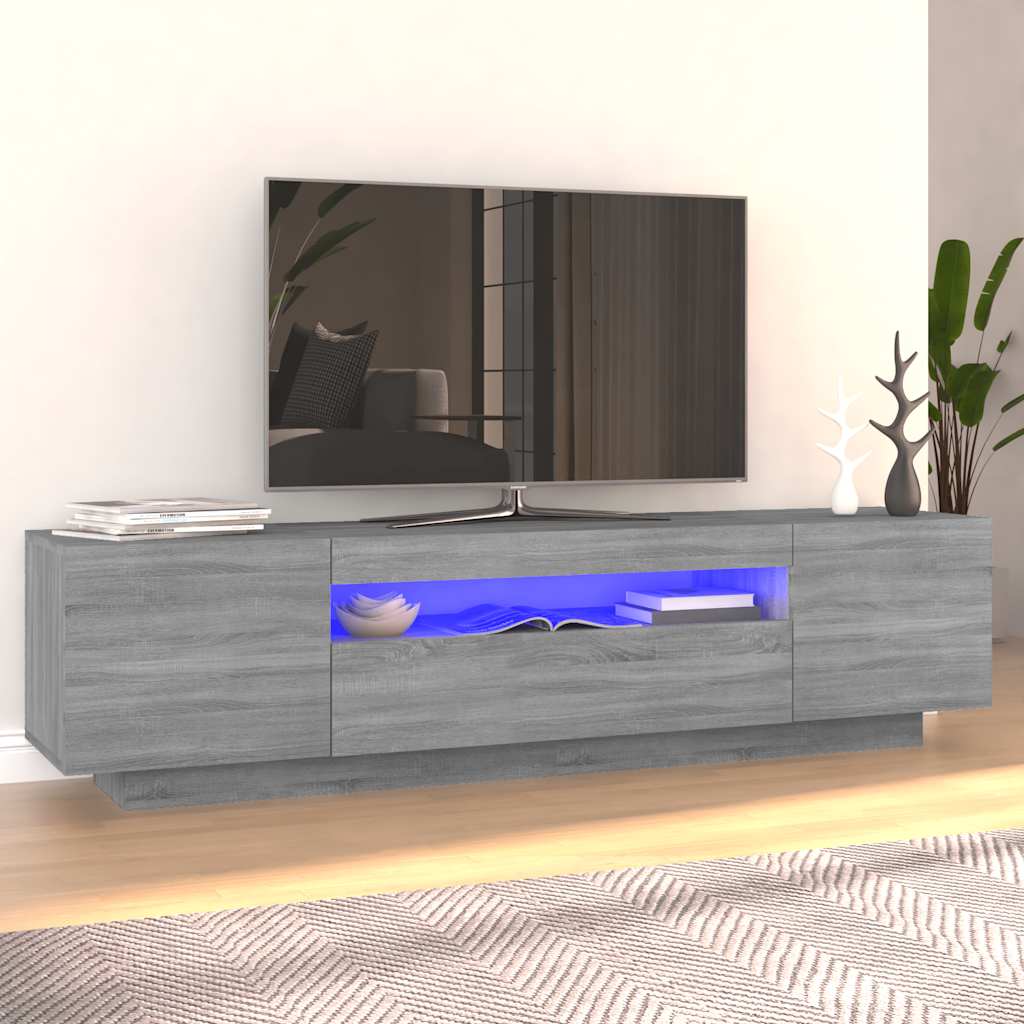 Meuble TV avec lumières LED Sonoma gris 160x35x40 cm - XIOS