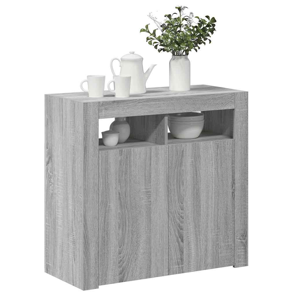 Buffet avec lumières LED sonoma gris 80x35x75 cm - XIOS
