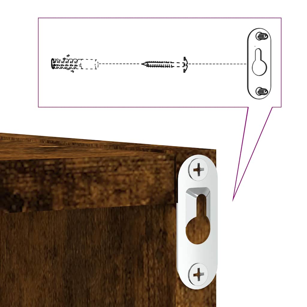 Étagères murales sous forme de cube 2 pcs chêne fumé 30x15x30cm - XIOS