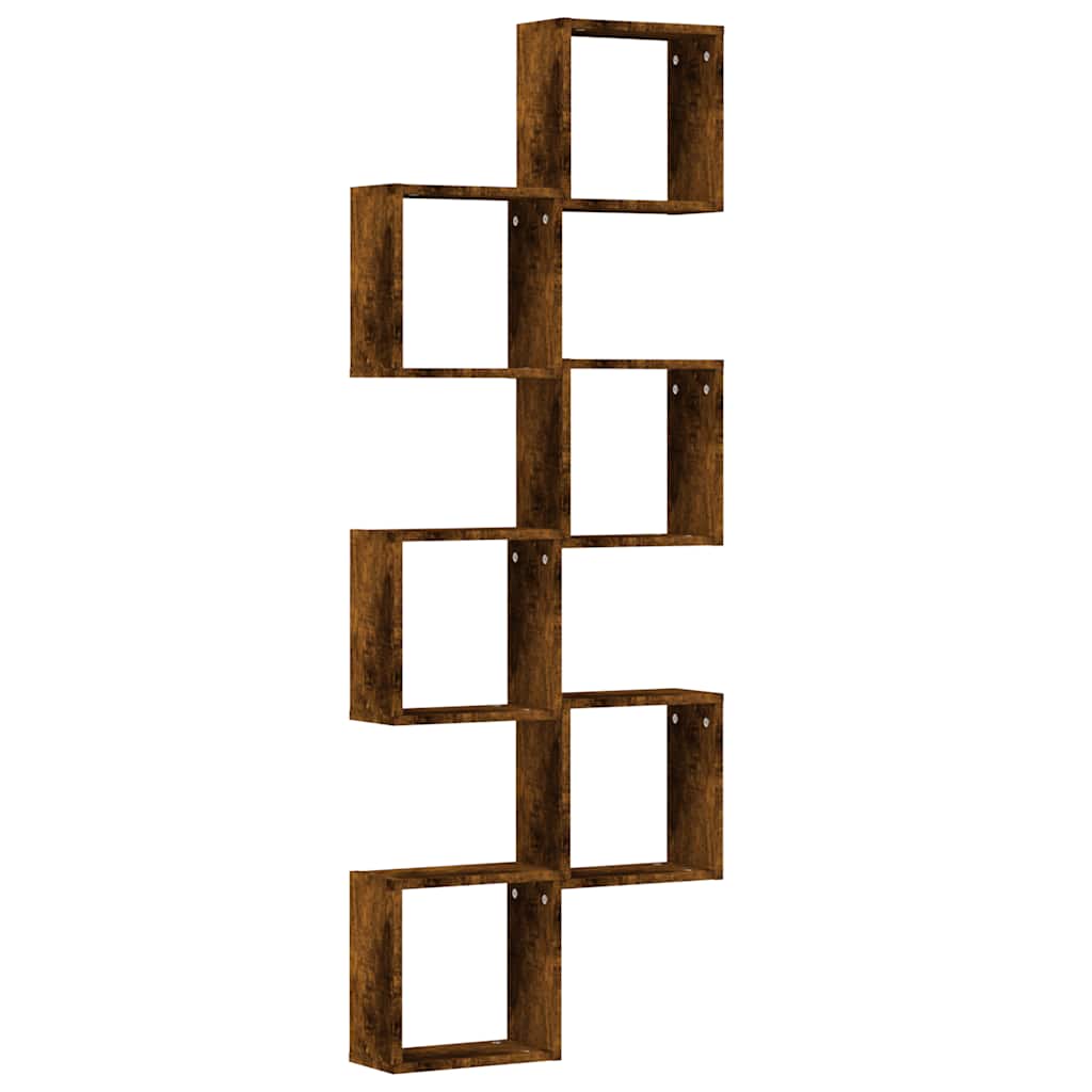 Étagères murales sous forme de cube 6 pcs chêne fumé 30x15x30cm - XIOS