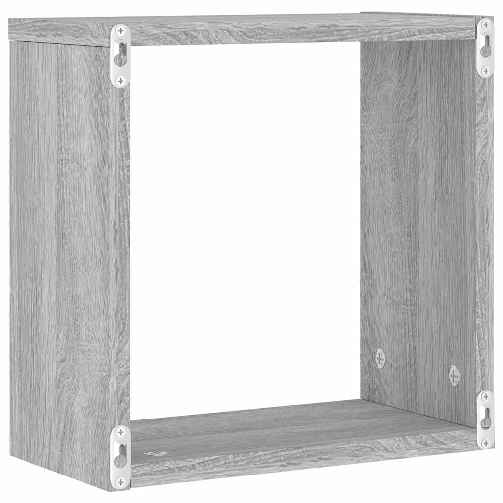 Étagères cube murales 2 pcs sonoma gris 30x15x30 cm - XIOS