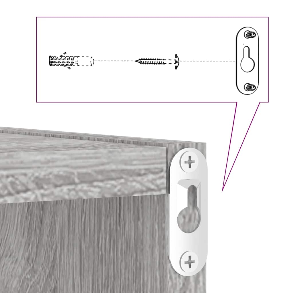 Étagères cube murales 2 pcs sonoma gris 30x15x30 cm - XIOS