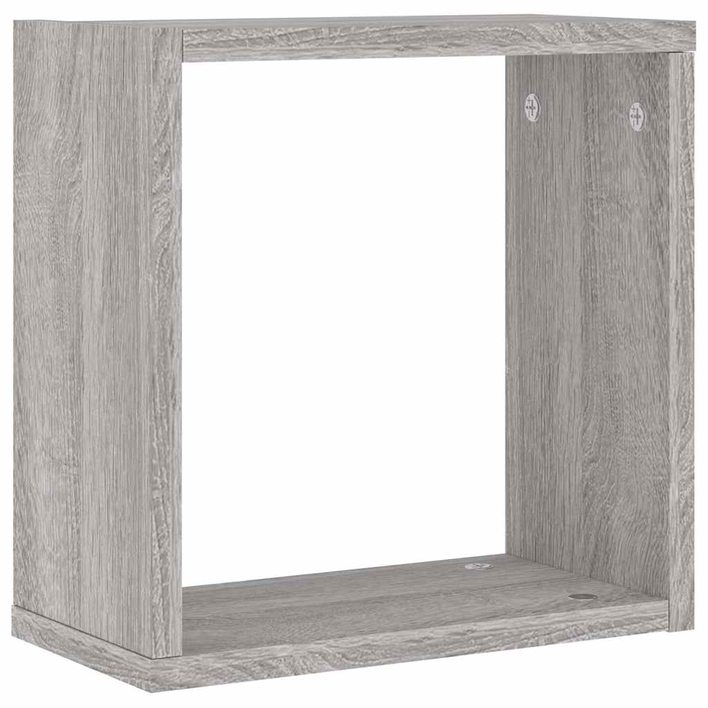 Étagères cube murales 4 pcs sonoma gris 30x15x30 cm - XIOS