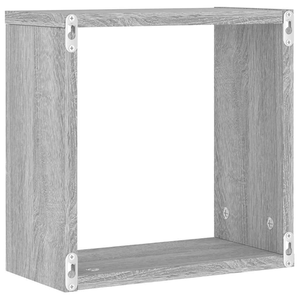 Étagères cube murales 4 pcs sonoma gris 30x15x30 cm - XIOS