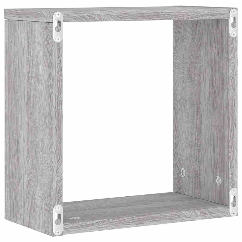 Étagères cube murales 6 pcs sonoma gris 30x15x30 cm - XIOS