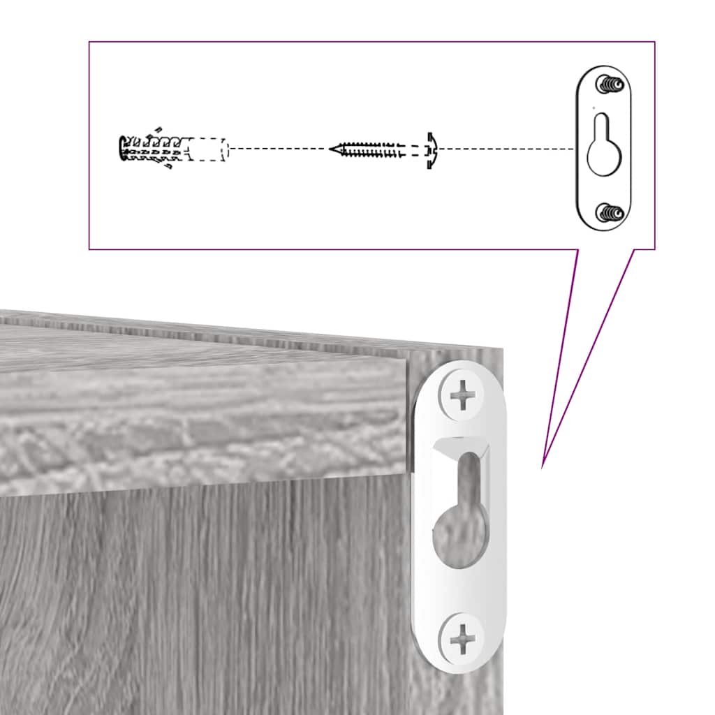 Étagères cube murales 6 pcs sonoma gris 30x15x30 cm - XIOS