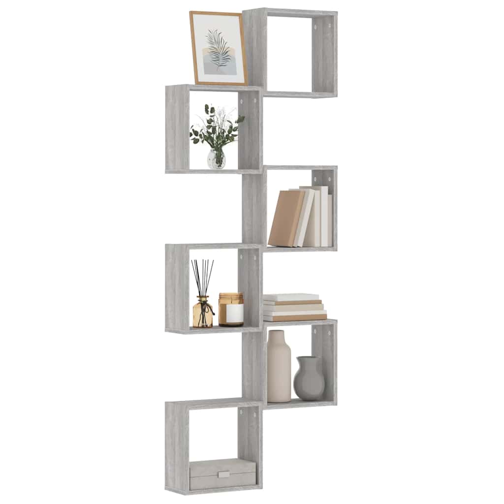 Étagères cube murales 6 pcs sonoma gris 30x15x30 cm - XIOS