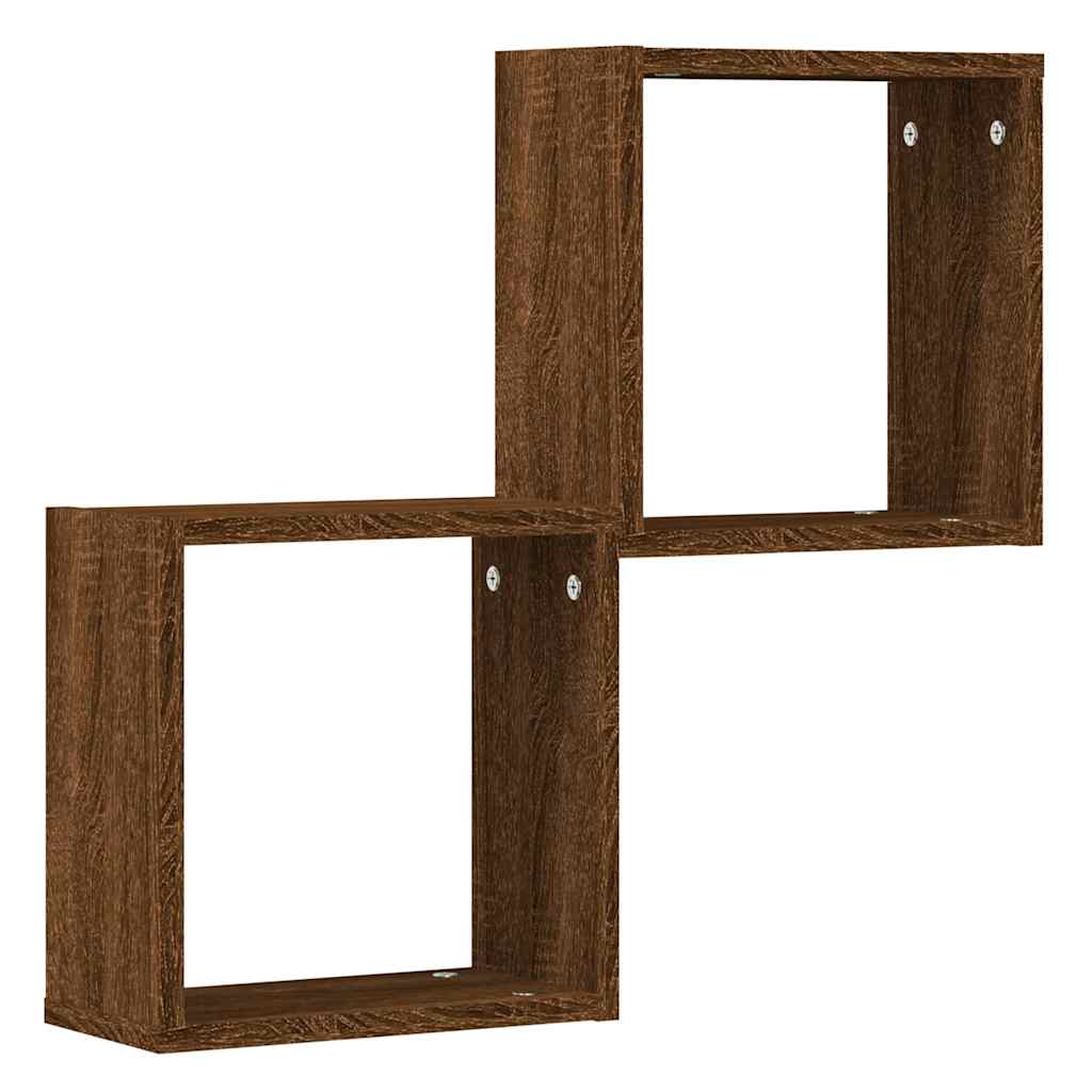 Étagères murales sous forme cube 2 pcs chêne marron 30x15x30cm - XIOS