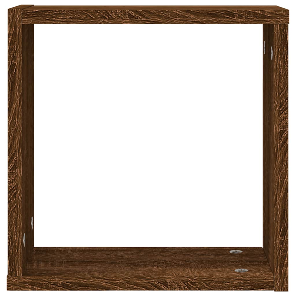 Étagères murales sous forme cube 4 pcs chêne marron 30x15x30cm - XIOS