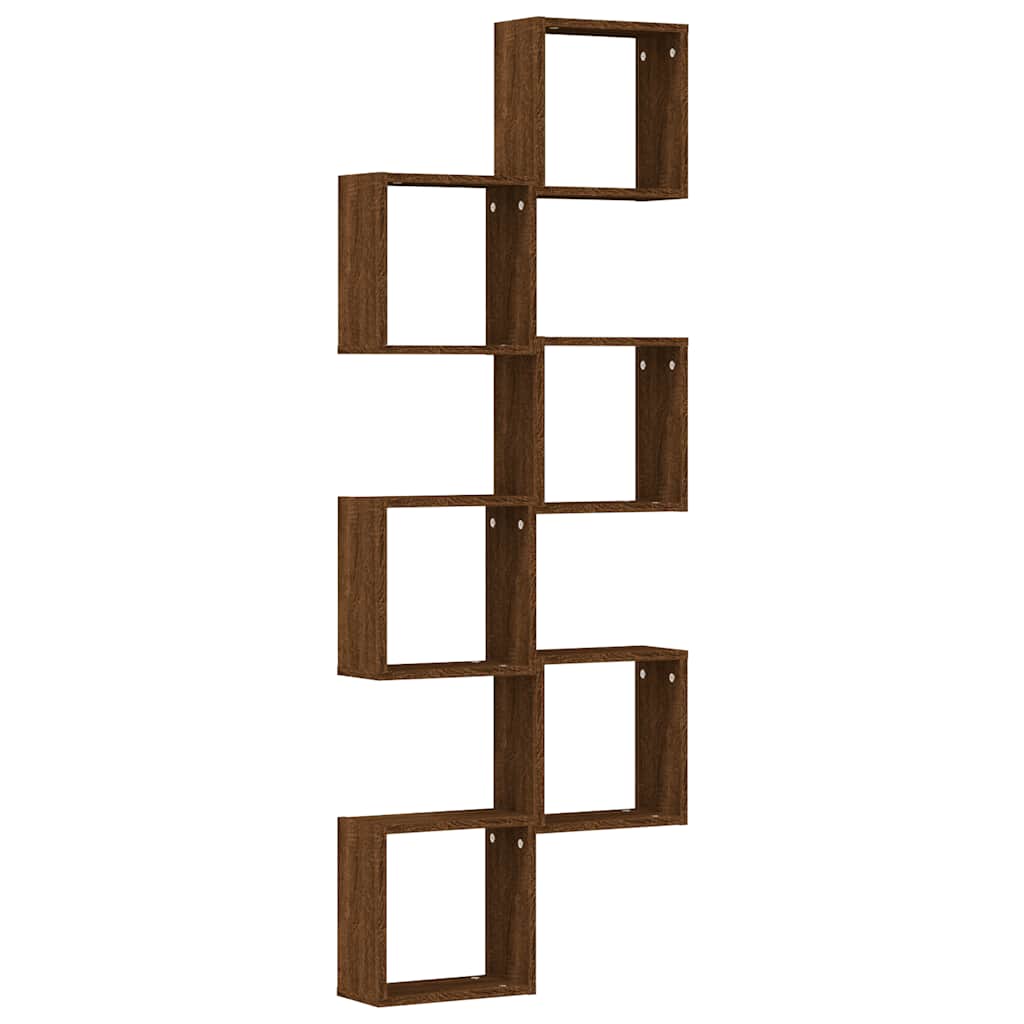 Étagères murales sous forme cube 6 pcs chêne marron 30x15x30cm - XIOS