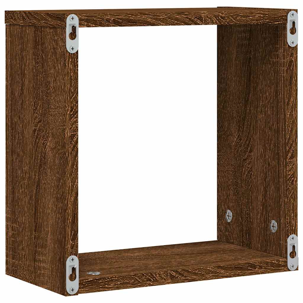Étagères murales sous forme cube 6 pcs chêne marron 30x15x30cm - XIOS