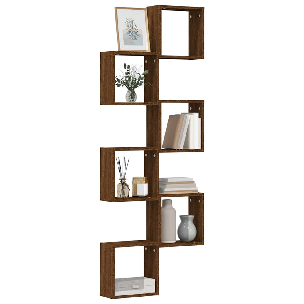Étagères murales sous forme cube 6 pcs chêne marron 30x15x30cm - XIOS