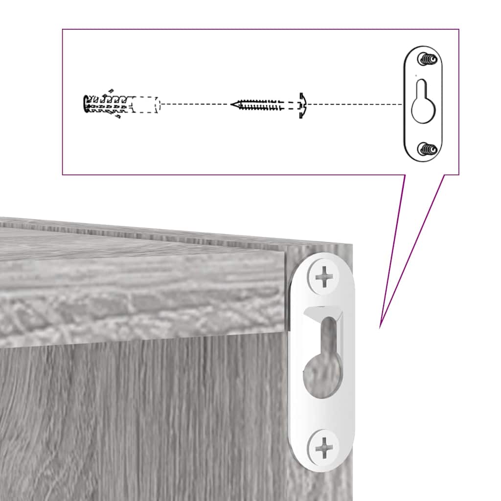 Étagères Murales 2 pcs Gris 26 x 15 x 26 cm Bois d'ingénierie - XIOS