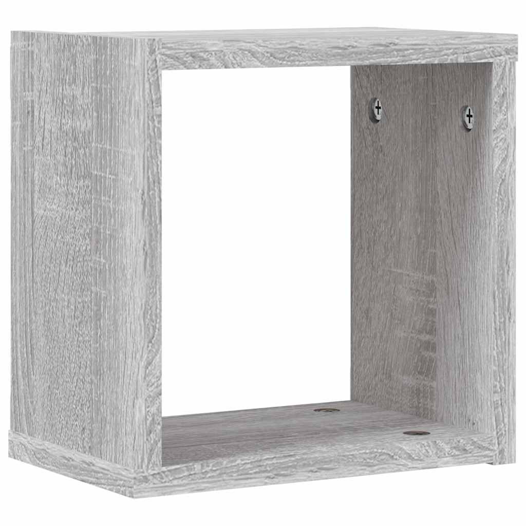 Étagères Murales 2 pcs Gris 26 x 15 x 26 cm Bois d'ingénierie - XIOS