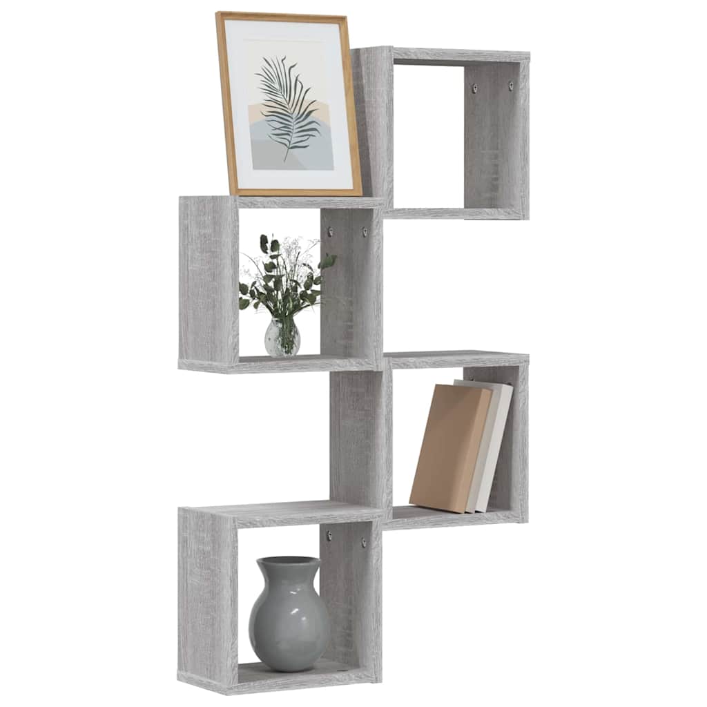 Étagères Murales 4 pcs Gris 26 x 15 x 26 cm Bois d'ingénierie - XIOS