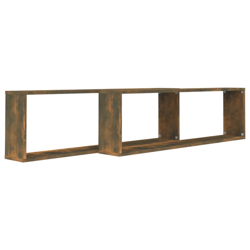 Étagères murales cubiques 2 pcs Chêne fumé 100x15x30 cm - XIOS