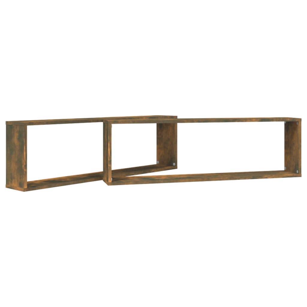 Étagères murales cubiques 2 pcs Chêne fumé 100x15x30 cm - XIOS