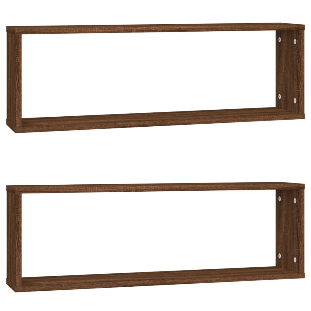 Étagères murales cubiques 2 pcs Chêne marron 80x15x26,5 cm - XIOS