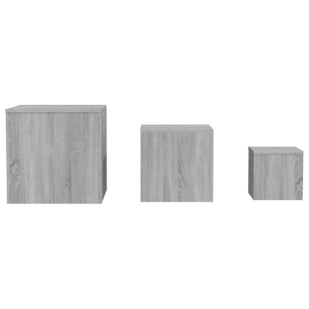 Tables d'appoint 3 pcs Sonoma gris Bois d'ingénierie - XIOS