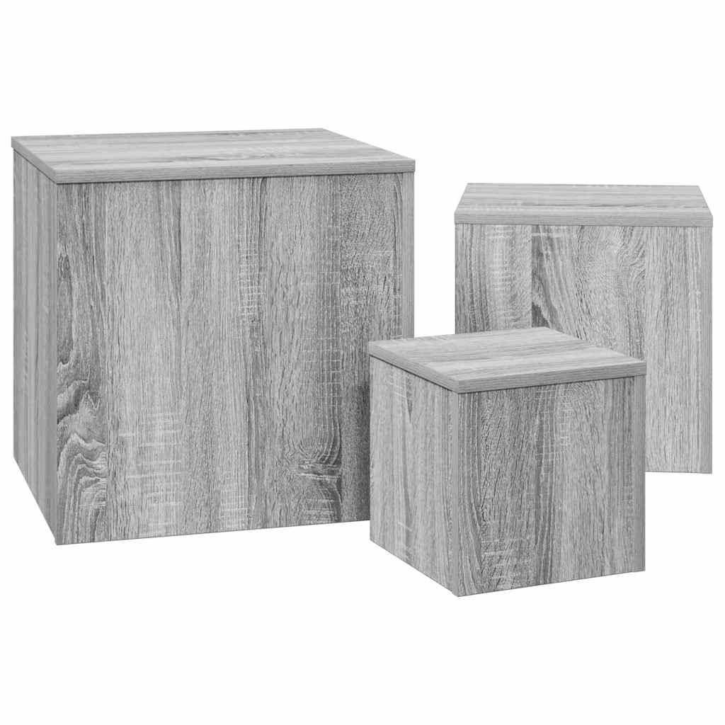 Tables d'appoint 3 pcs Sonoma gris Bois d'ingénierie - XIOS
