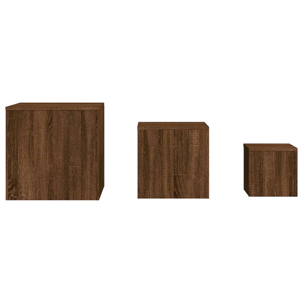 Tables d'appoint 3 pcs Chêne marron Bois d'ingénierie - XIOS