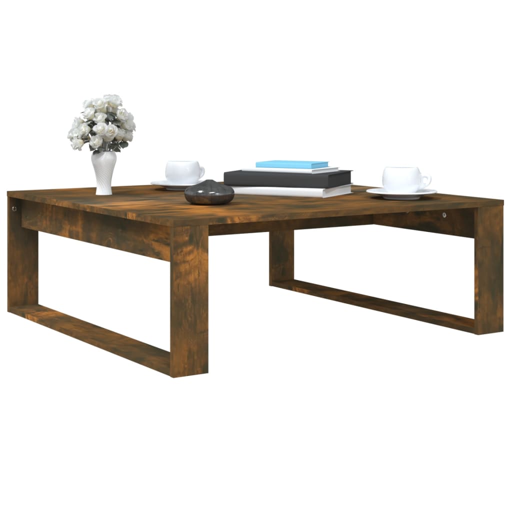 Table basse Chêne fumé 100x100x35 cm Bois d'ingénierie - XIOS