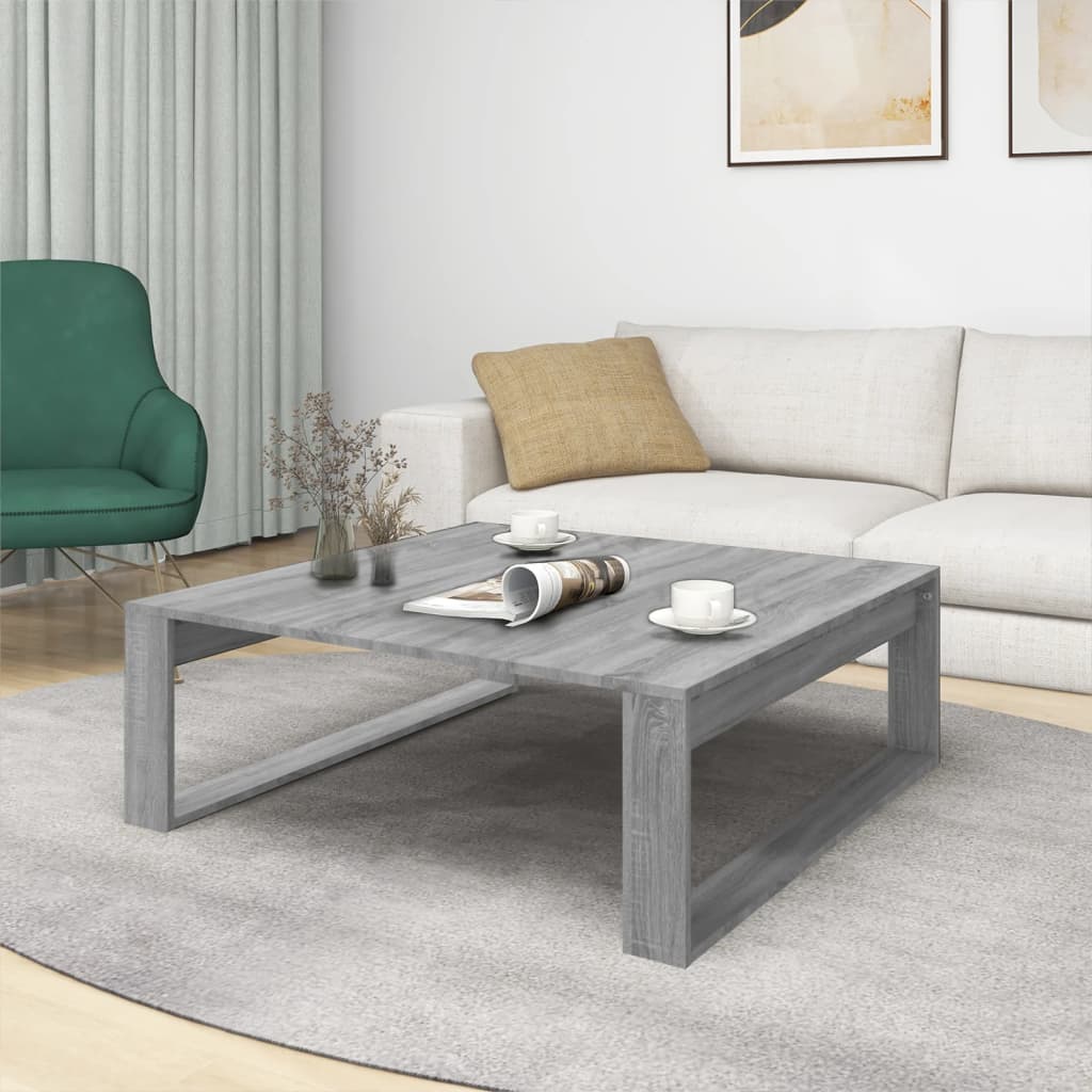 Table basse Sonoma gris 100x100x35 cm Bois d'ingénierie - XIOS