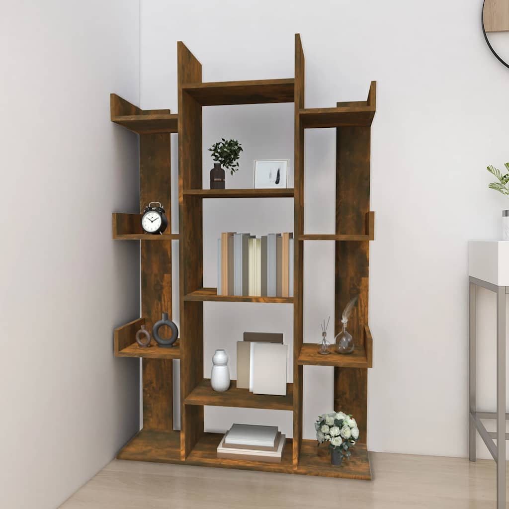 Bibliothèque Chêne fumé 86x25,5x140 cm Bois d'ingénierie - XIOS